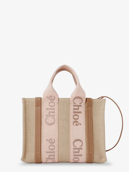 Woody linen canvas and leather crossbody bag thumbnail