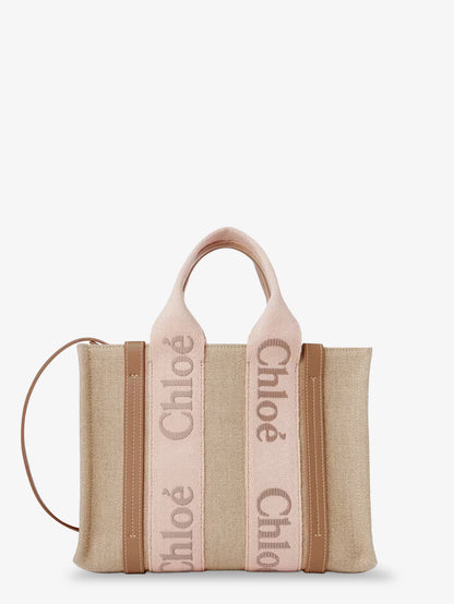 Woody linen canvas and leather crossbody bag thumbnail