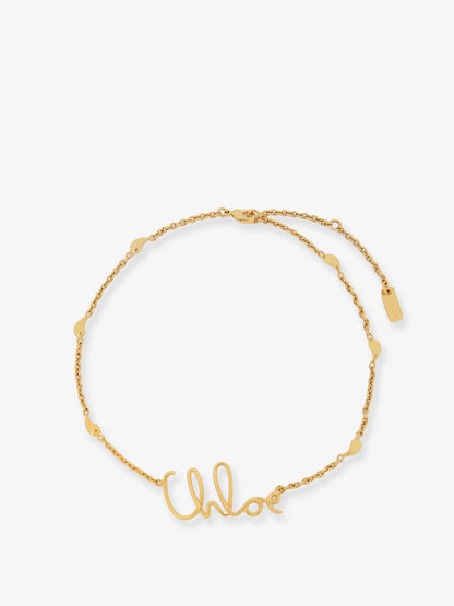 Brass necklace with lettering logo thumbnail