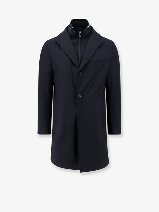 Casual nylon coat with virgin wool lining