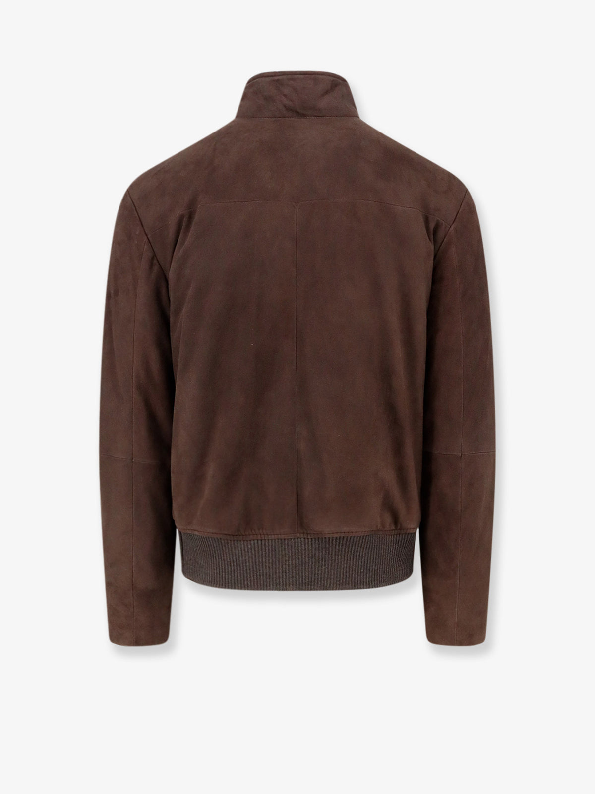 Suede jacket with shearling detail