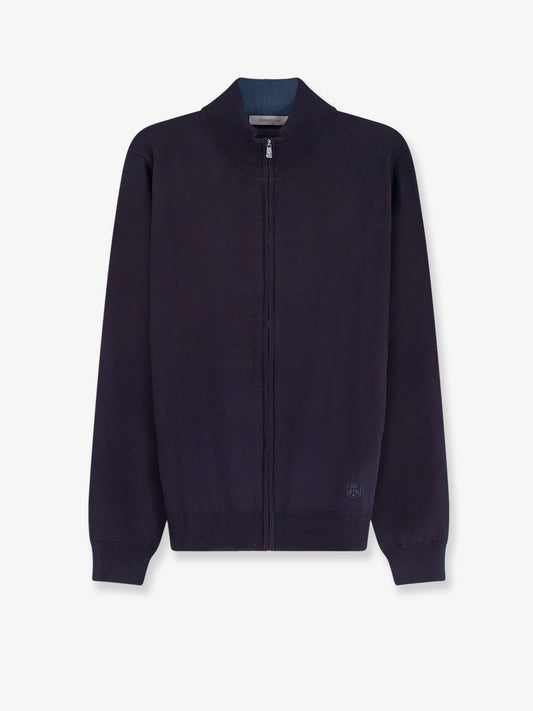 Full-zip wool cardigan
