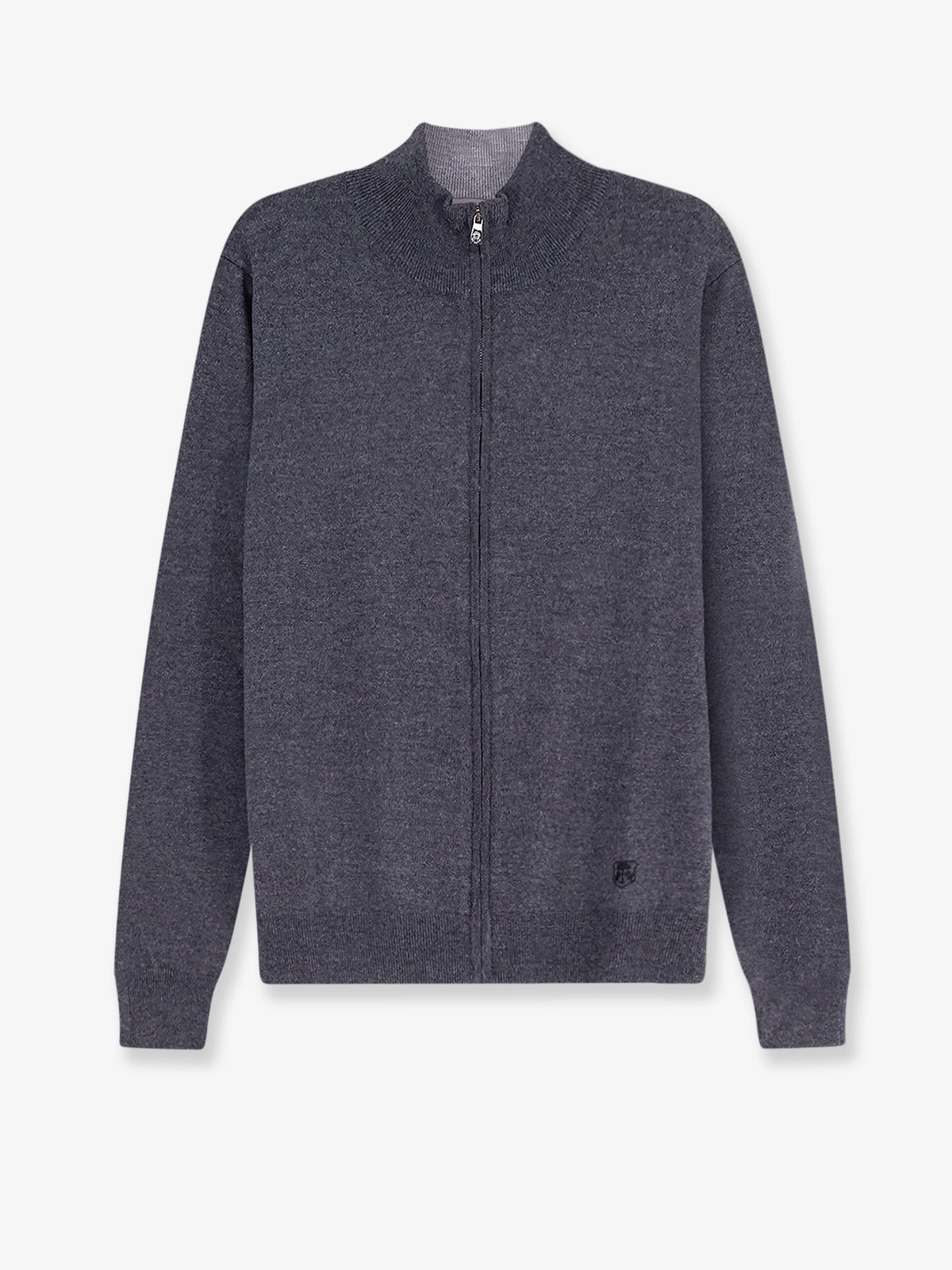 Cardigan con full zip in cotone