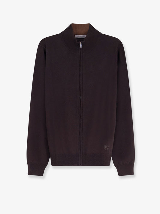 Full-zip wool cardigan