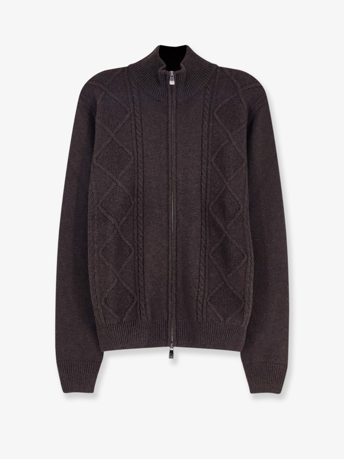 Wool and cashmere full-zip cardigan