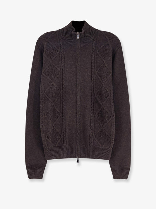 Wool and cashmere full-zip cardigan