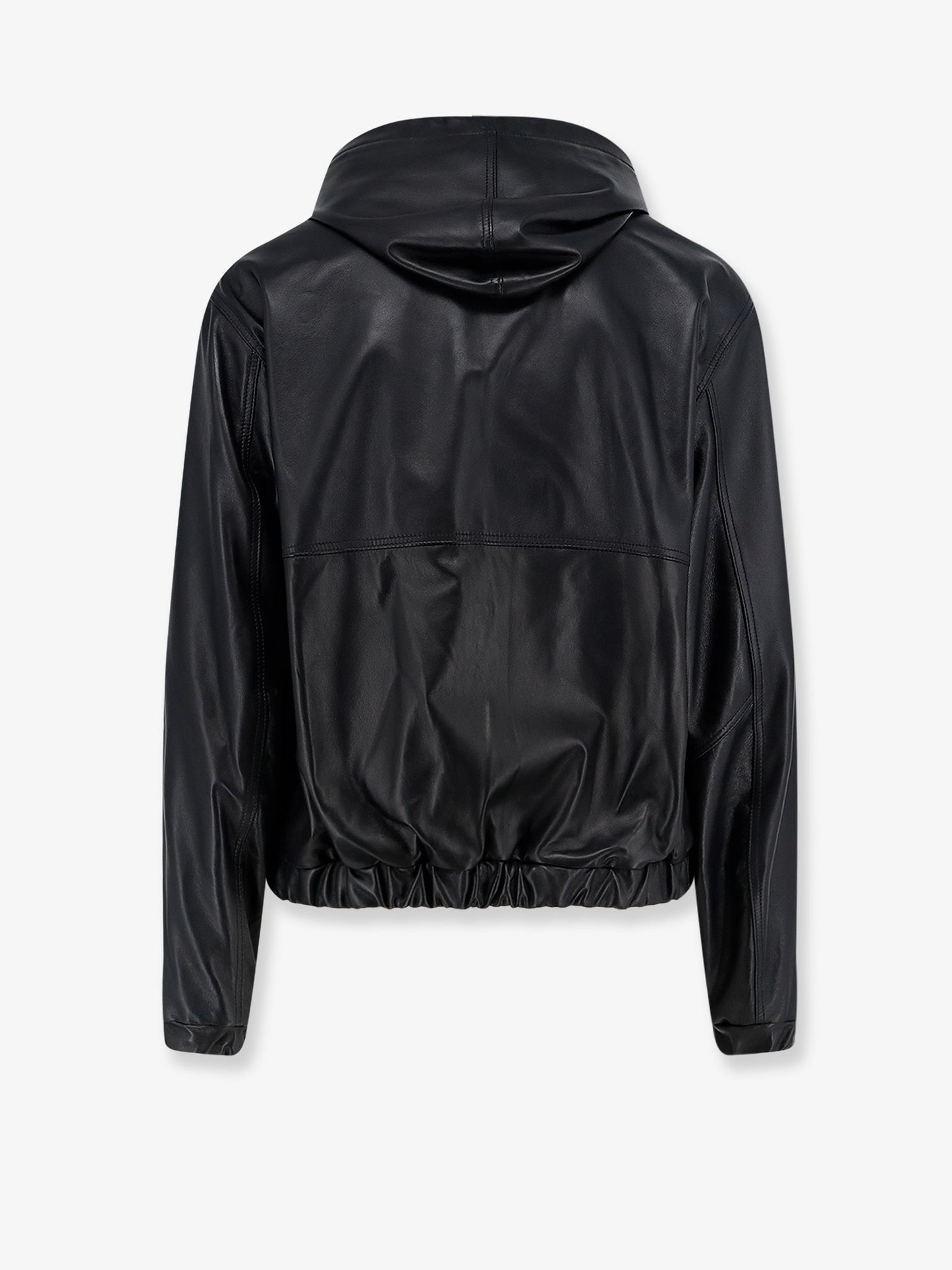 Hooded leather jacket