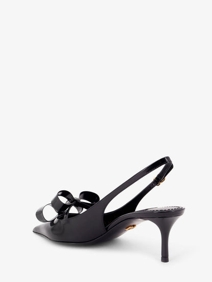 Patent leather sandals with front bow detail thumbnail