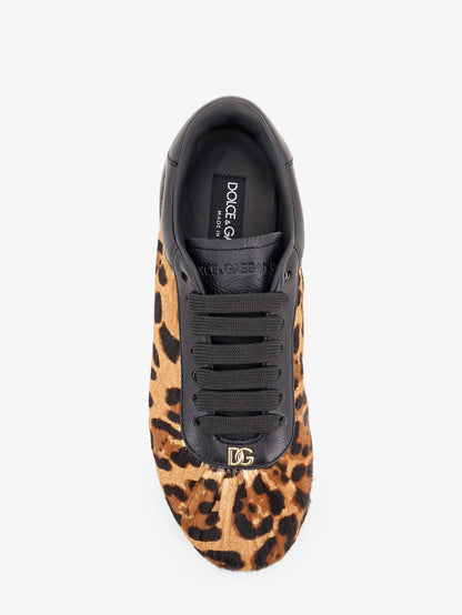Ponyskin sneakers with metal DG logo thumbnail