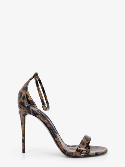 Leather sandals with leo print thumbnail
