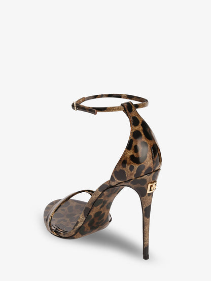 Leather sandals with leo print thumbnail