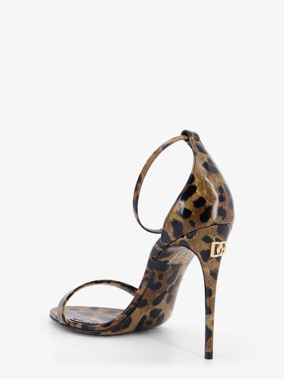 Leather sandals with leo print thumbnail