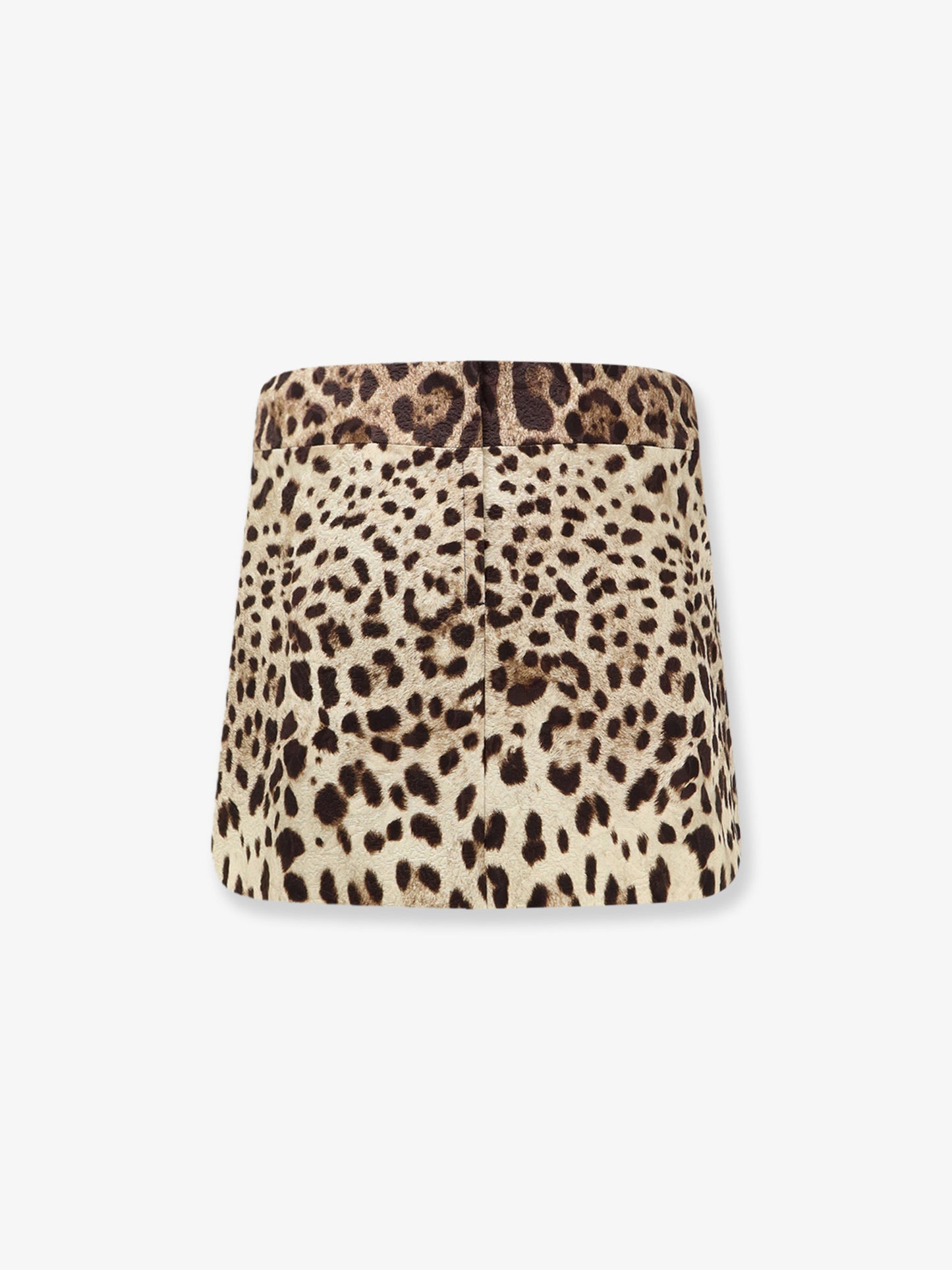 Cotton, silk and viscose mini skirt with animal motif