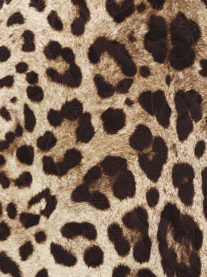 Cotton, silk and viscose mini skirt with animal motif thumbnail