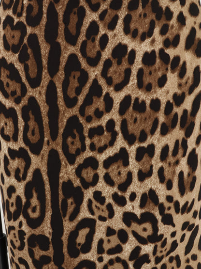 Stretch viscose longuette skirt with animal print thumbnail