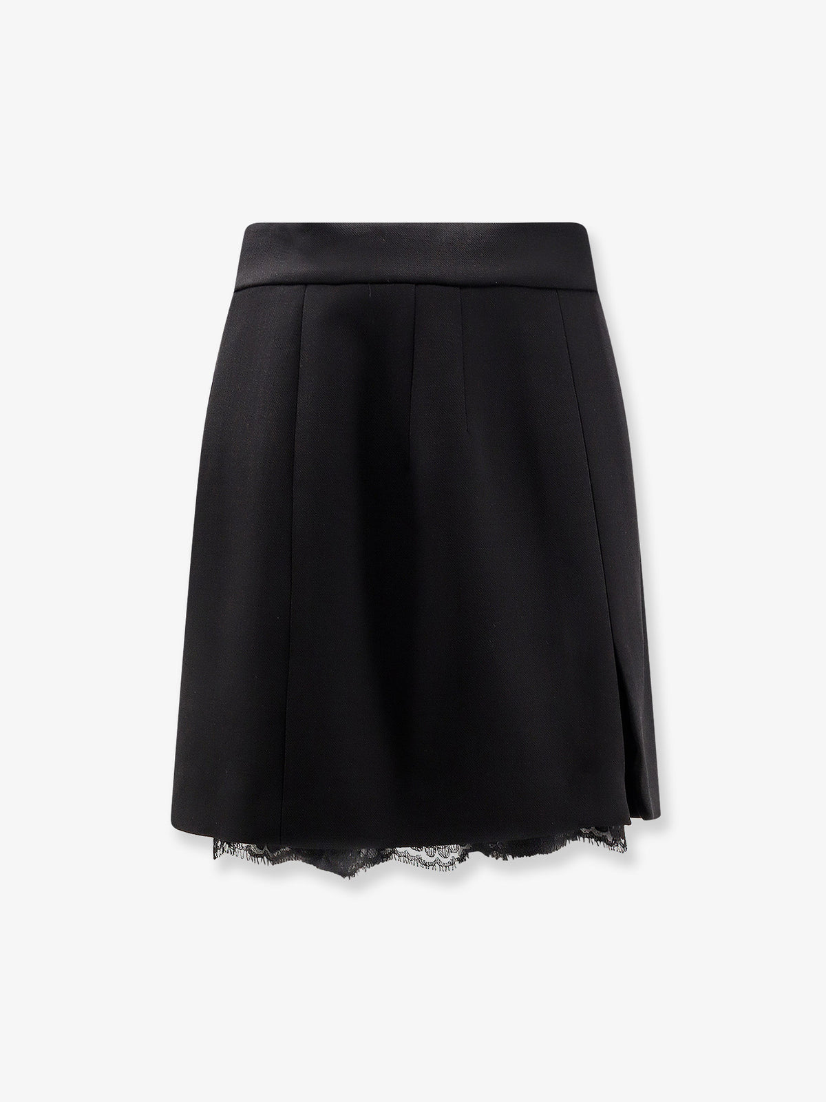 Virgin wool mini skirt with lace detail