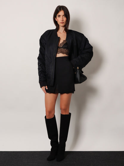 Virgin wool mini skirt with lace detail thumbnail