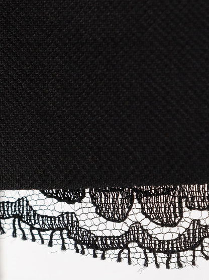 Virgin wool mini skirt with lace detail thumbnail