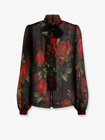 Chiffon shirt with rose print thumbnail