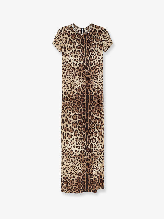 Silk dress with animal print