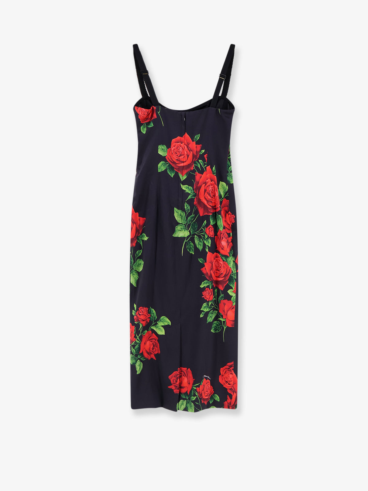 Vestito in seta stretch con iconica stampa Rose