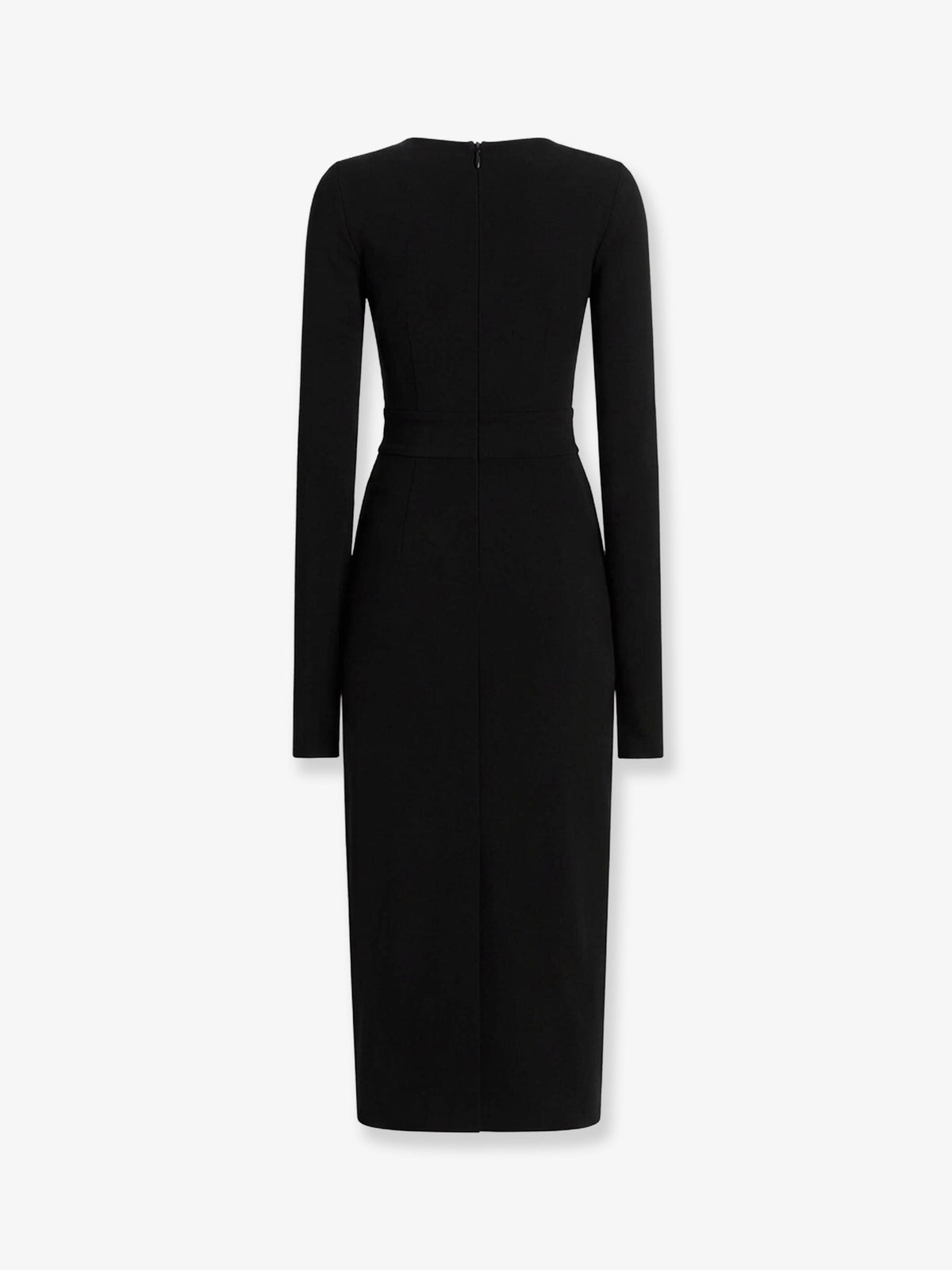 Long jersey dress with side drape
