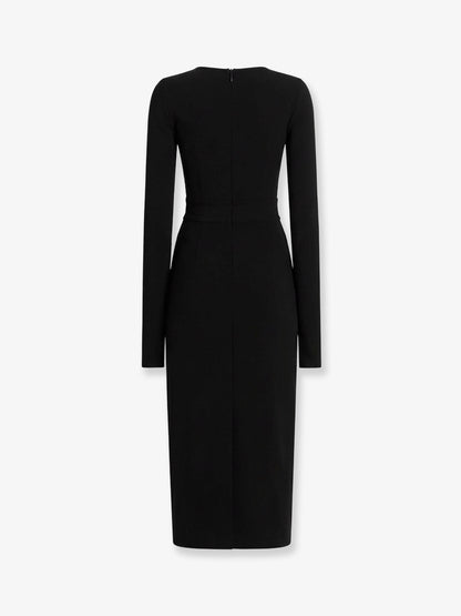 Long jersey dress with side drape thumbnail