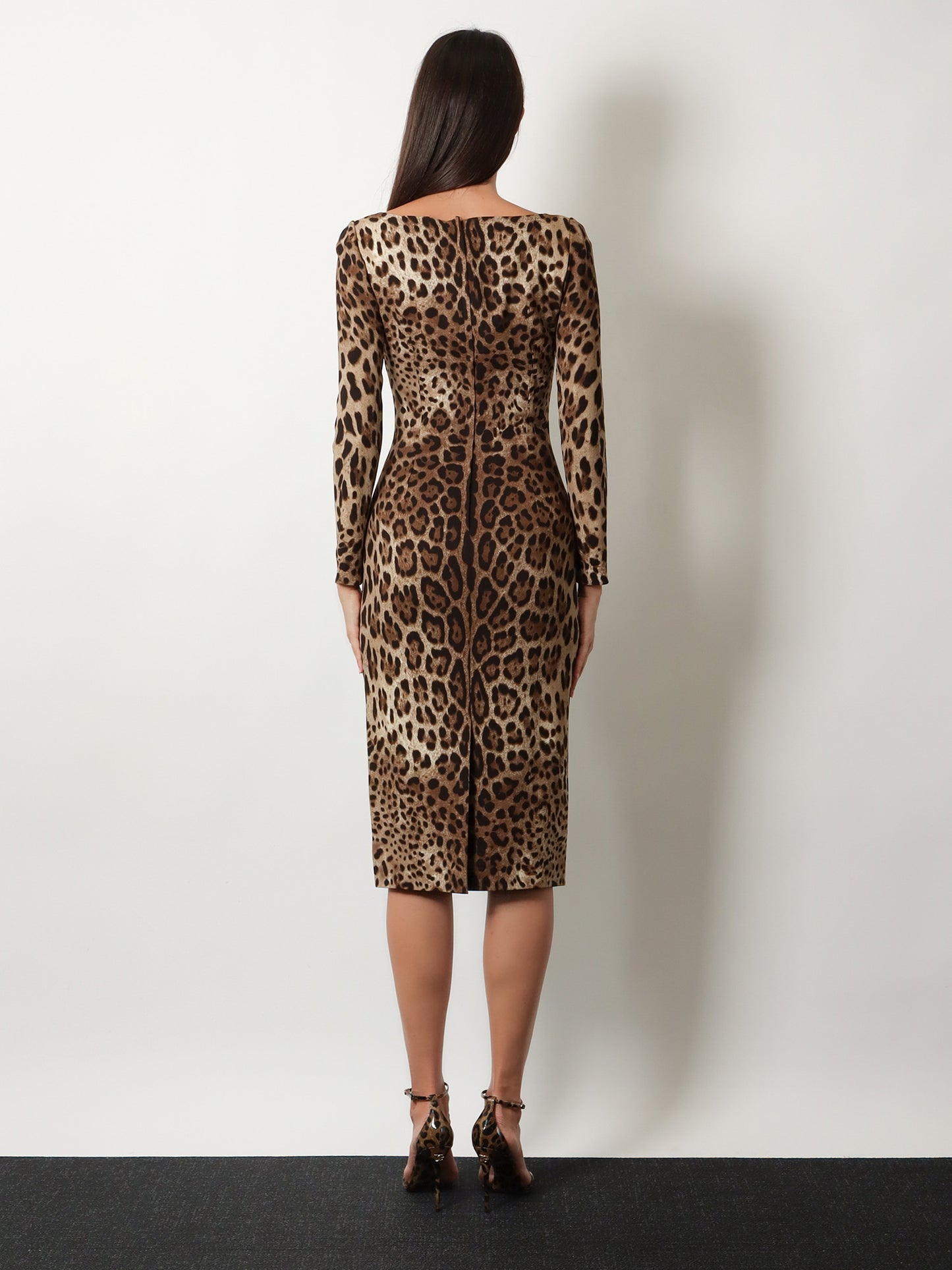 Midi Dress with Animal Print
