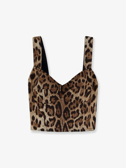Top in misto cotone con stampa animalier thumbnail