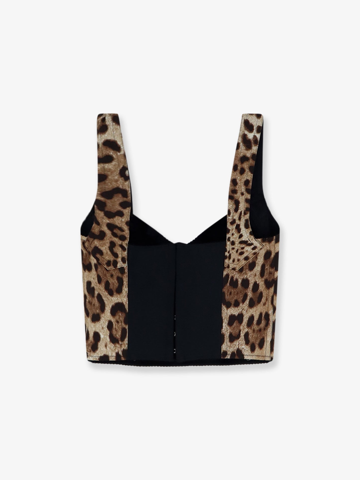 Top in misto cotone con stampa animalier