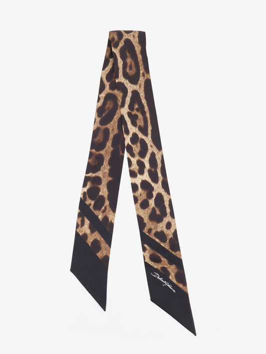 Silk bandeau with animal print