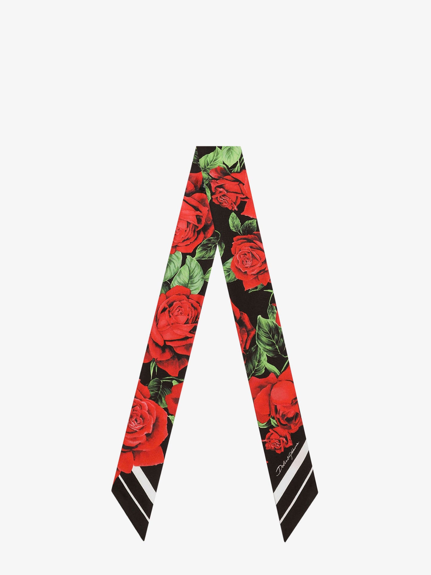 Silk twill bandeau with Bouquet Rose print