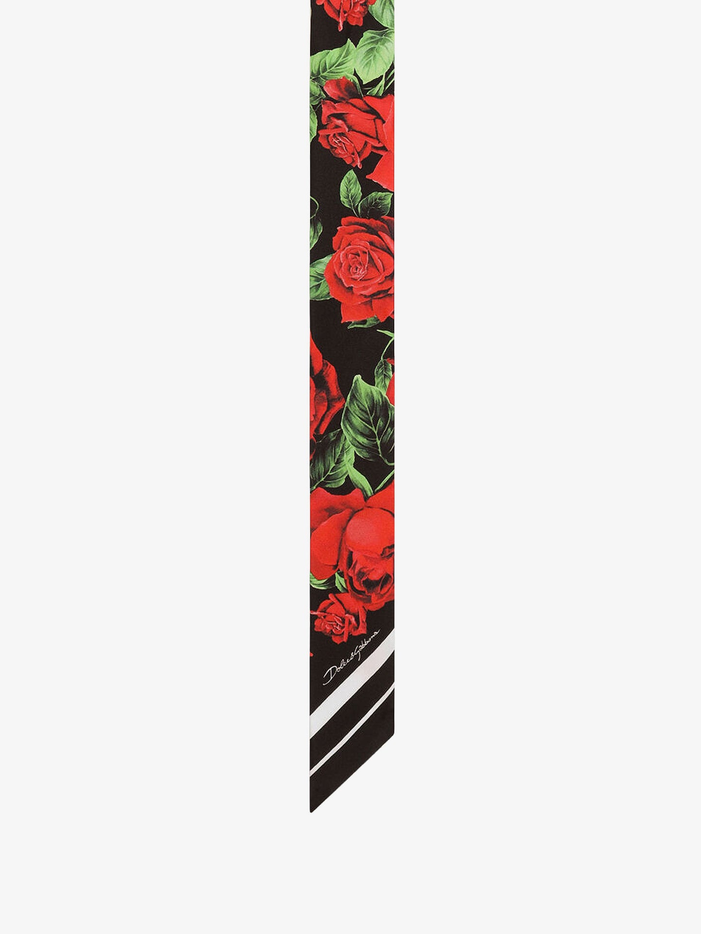 Silk twill bandeau with Bouquet Rose print