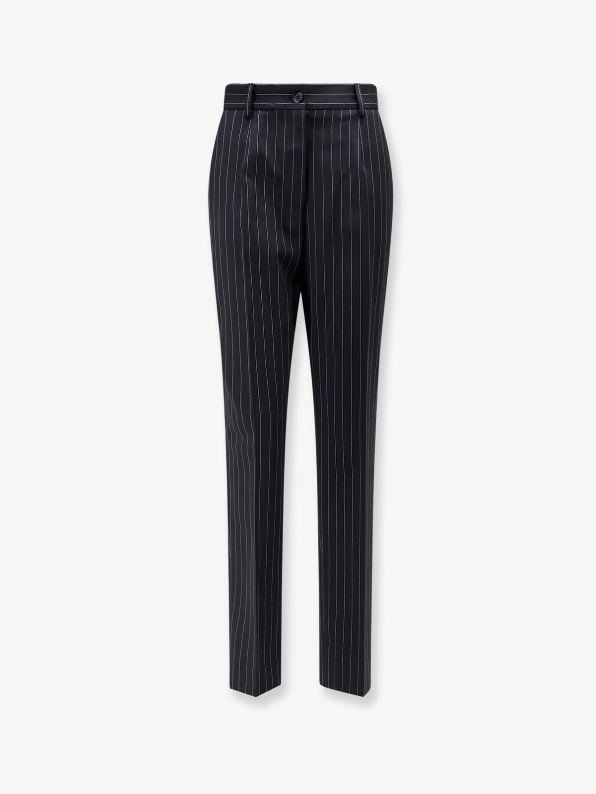 Pinstriped stretch wool trousers