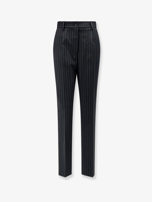 Pinstriped stretch wool trousers