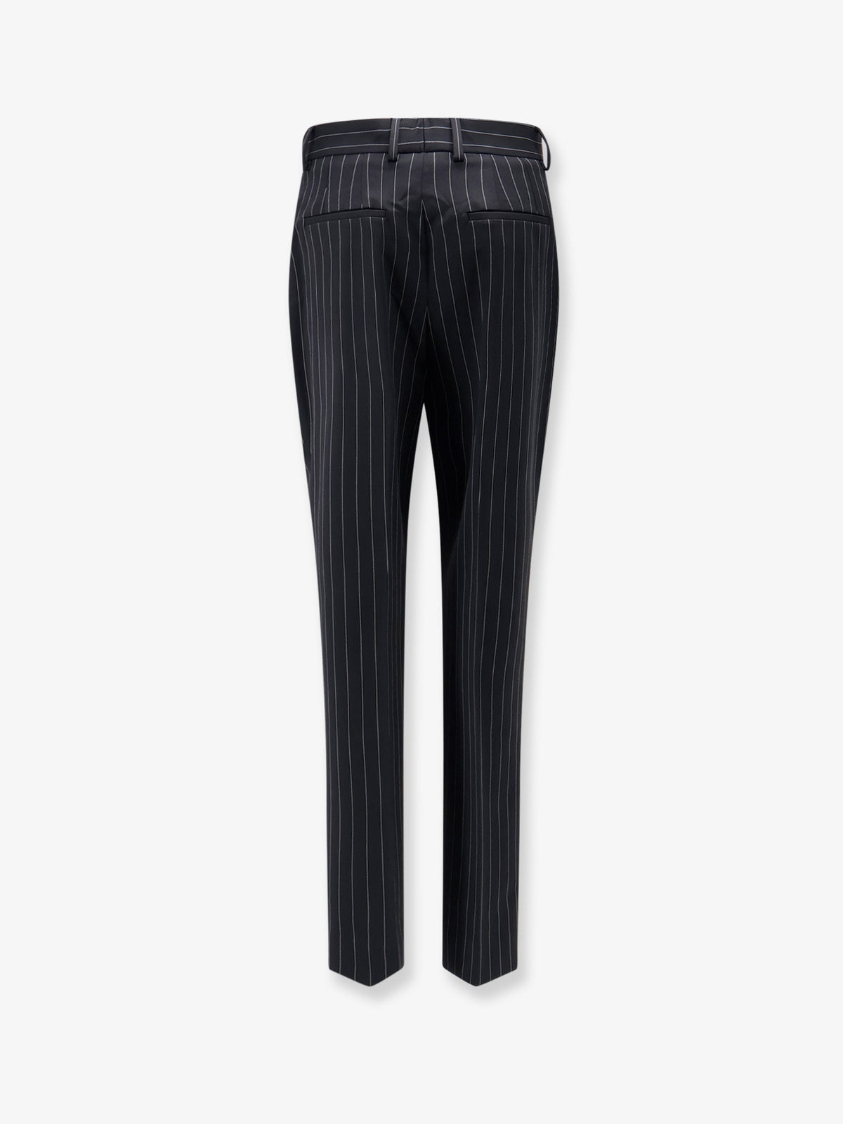 Pinstriped stretch wool trousers