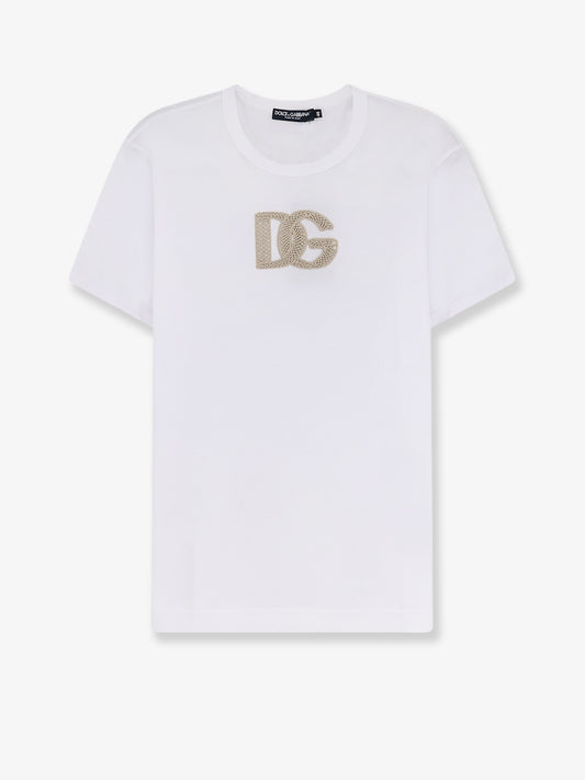 Cotton T-shirt with patch logo on the front