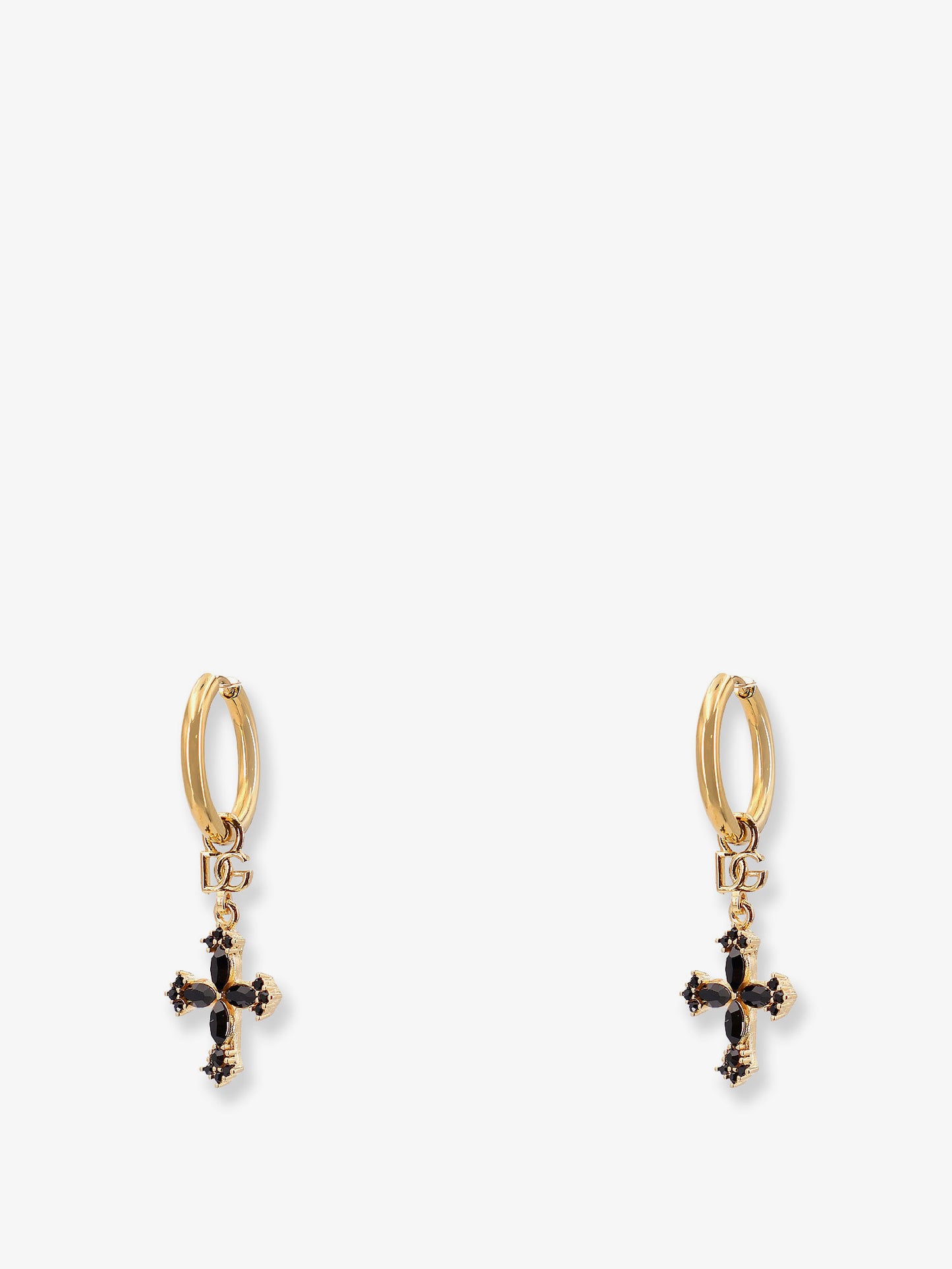 Brass earrings with rhinestones