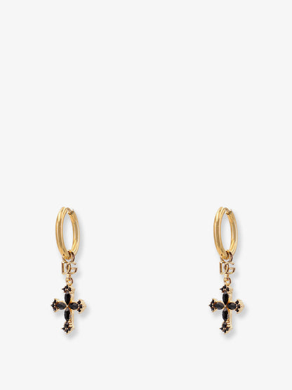 Brass earrings with rhinestones thumbnail