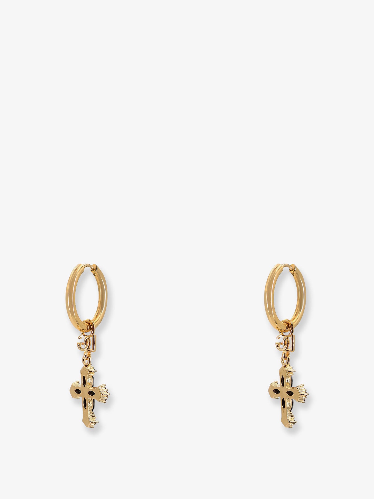 Brass earrings with rhinestones