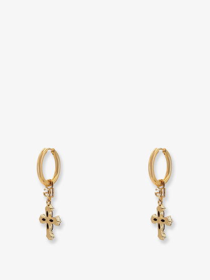 Brass earrings with rhinestones thumbnail
