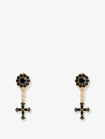 Brass earrings with rhinestones thumbnail