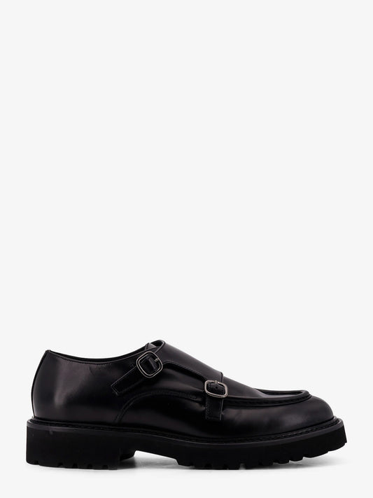 Leather double buckle loafers