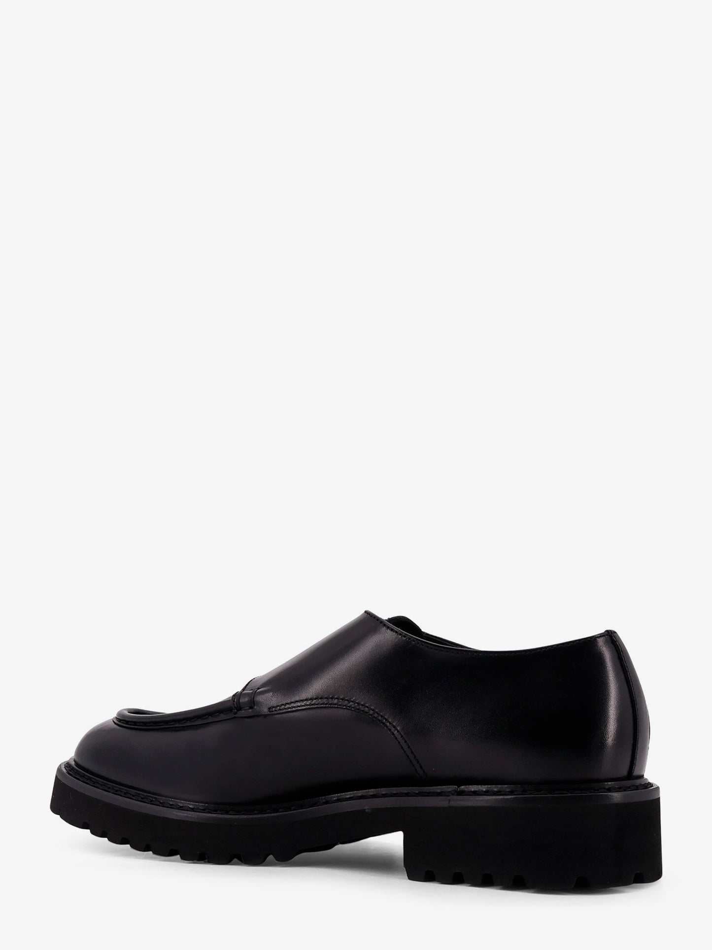 Leather double buckle loafers
