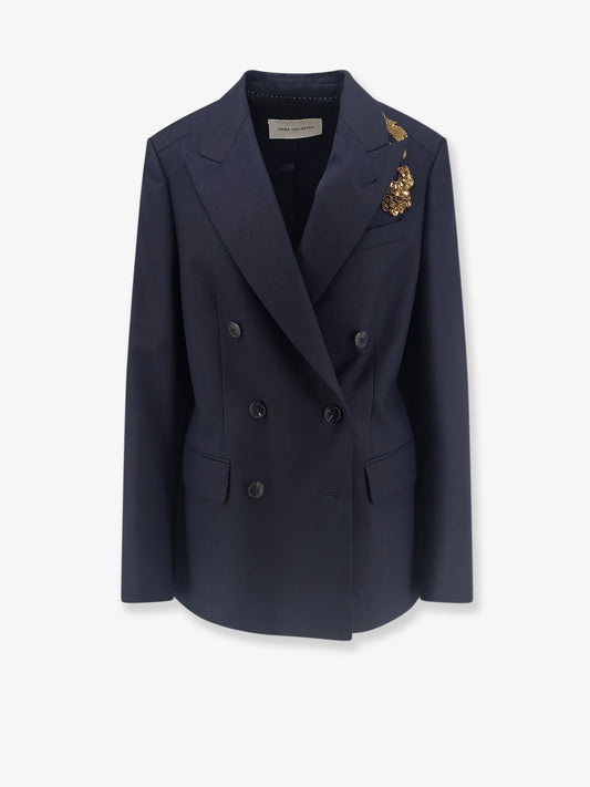 Barrysta wool blazer with gold embroidery