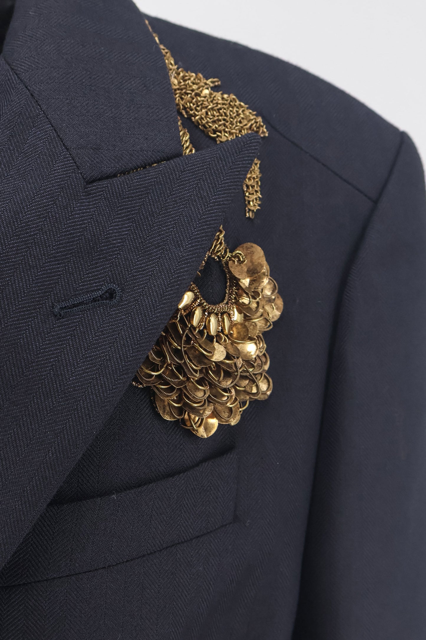 Barrysta wool blazer with gold embroidery