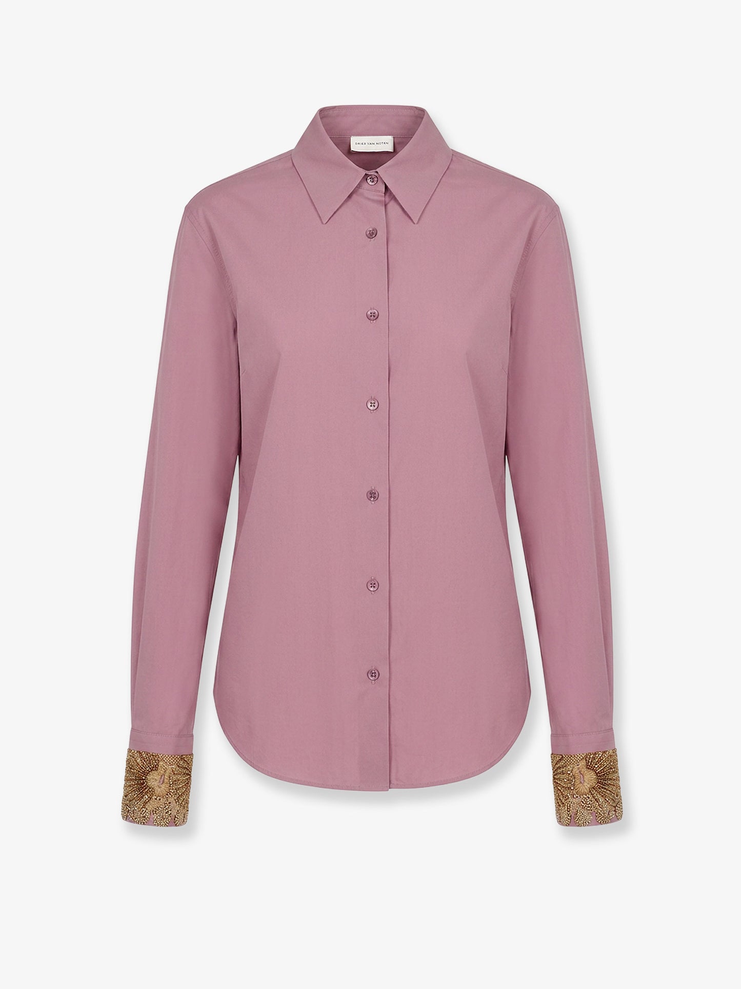 Chloris cotton shirt with embroiders cuffs