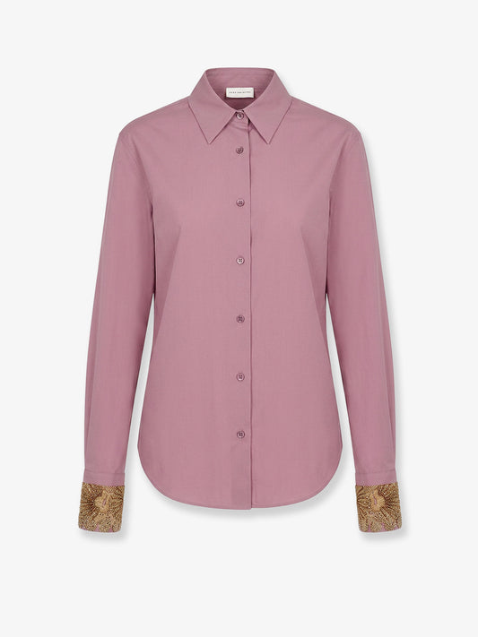 Chloris cotton shirt with embroiders cuffs