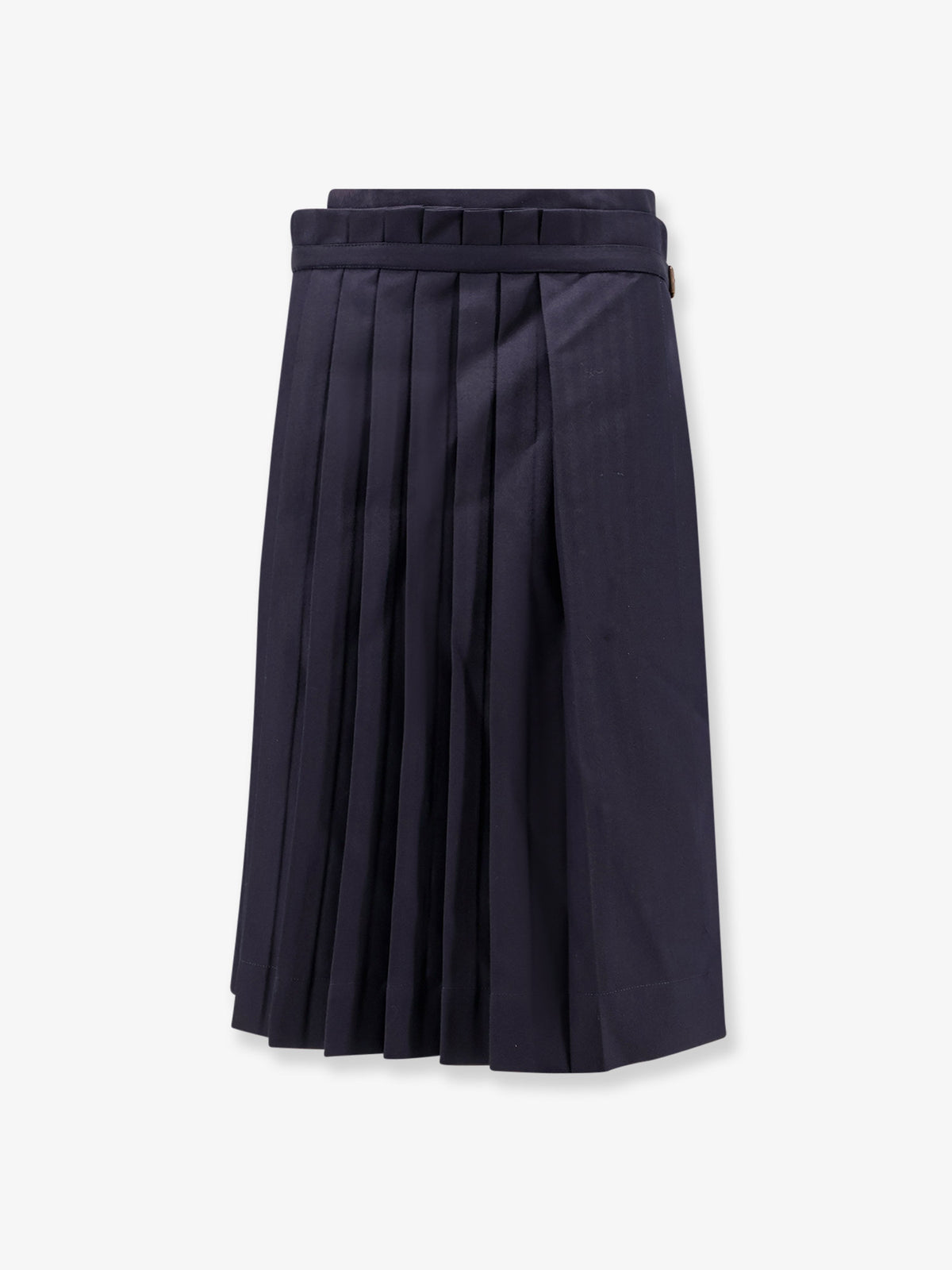 Sim pleated wool midi skirt