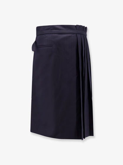Sim pleated wool midi skirt thumbnail